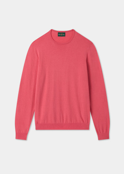 Men's Cotton Cashmere Crew Neck Jumper in Pink