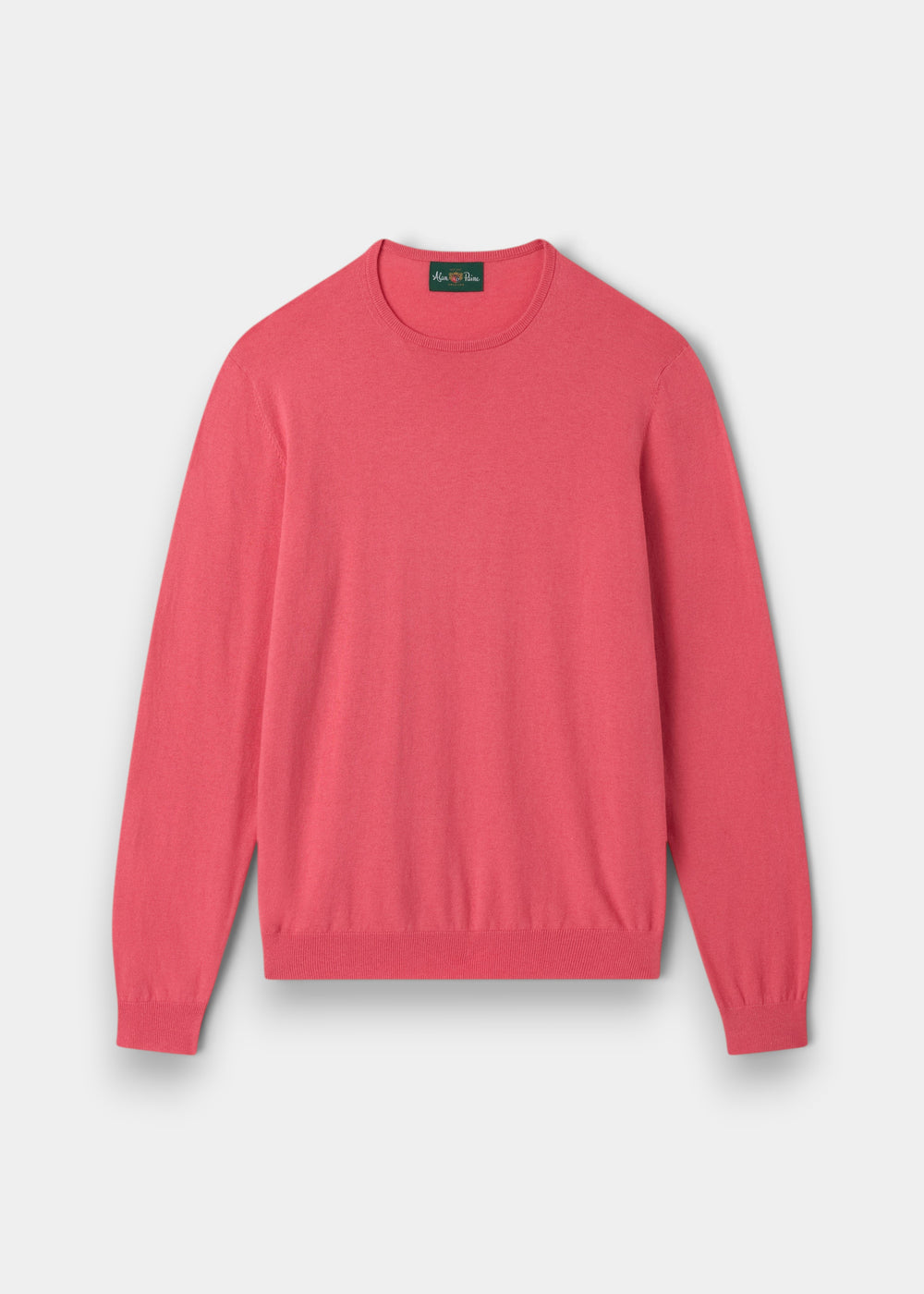 Men's Cotton Cashmere Crew Neck Jumper in Pink