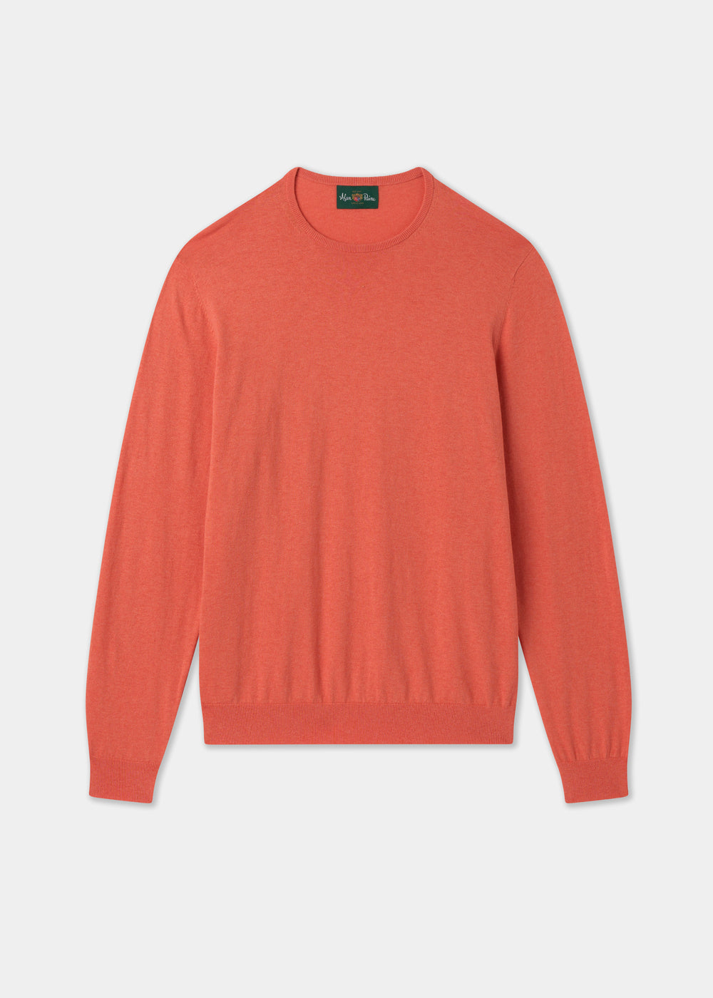 Men's Cotton Cashmere Crew Neck Jumper in Pale Pink