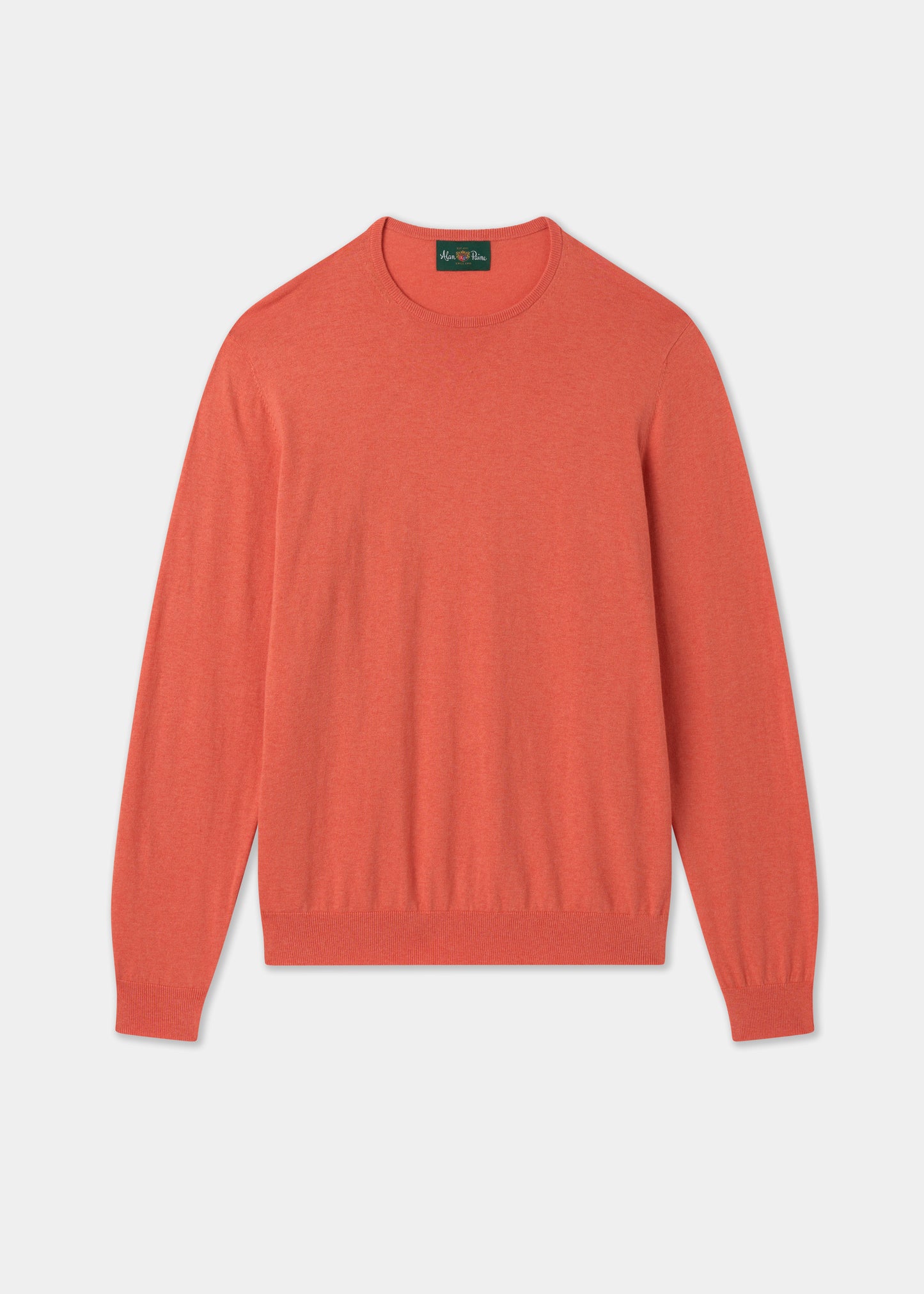 Men's Cotton Cashmere Crew Neck Jumper in Pale Pink