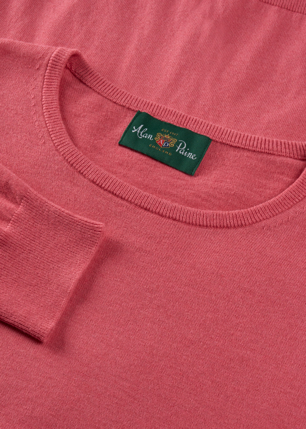 Men's Cotton Cashmere Crew Neck Jumper in Pink