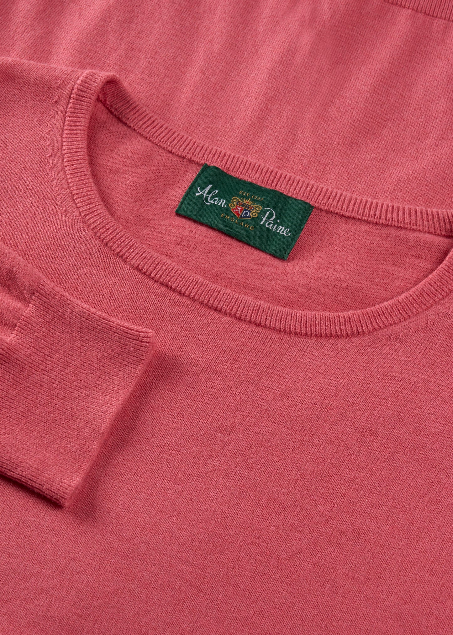 Men's Cotton Cashmere Crew Neck Jumper in Pink