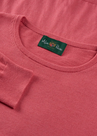 Men's Cotton Cashmere Crew Neck Jumper in Pink