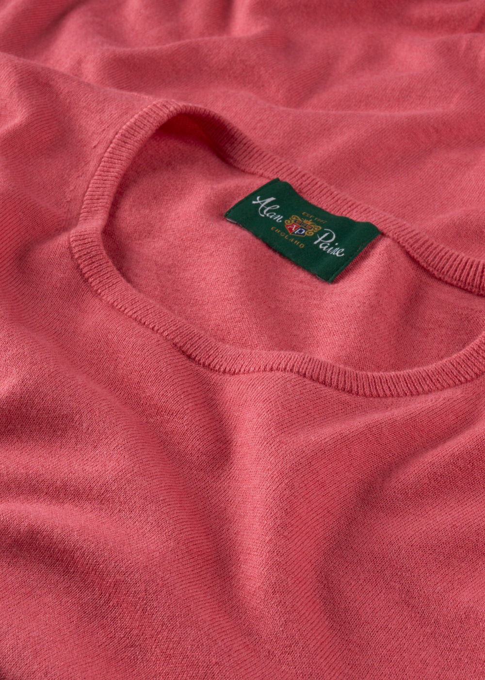 Men's Cotton Cashmere Crew Neck Jumper in Pink