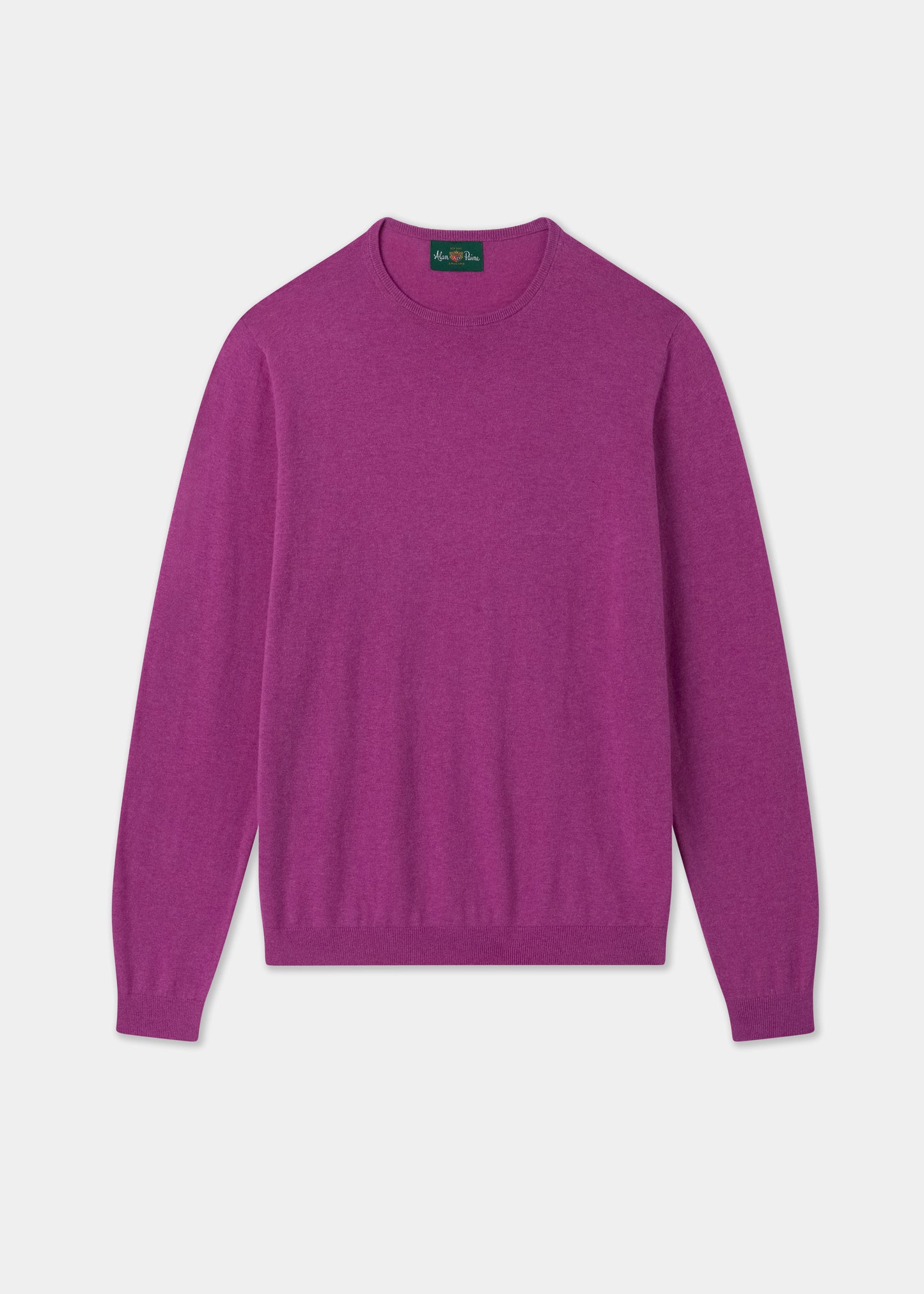 Men's Cotton Cashmere Crew Neck Jumper in Purple