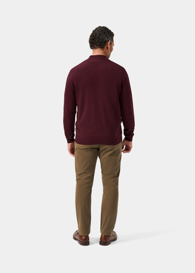 Men's Cotton Cashmere Collared Shirt in Purple