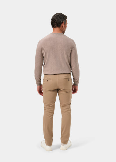 Men's Cotton Crew Neck Jumper in Brown