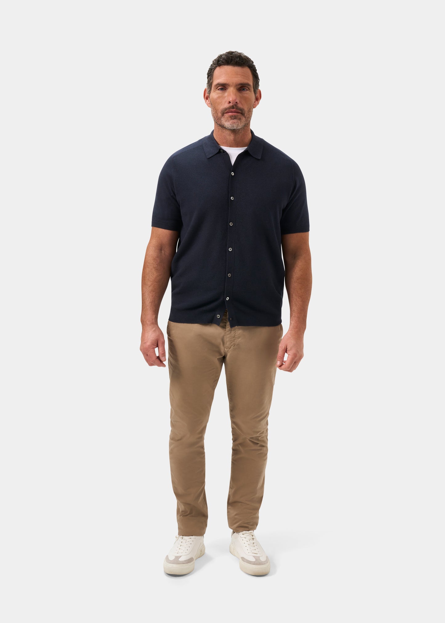 Men's Cotton Merino Shirt in Navy