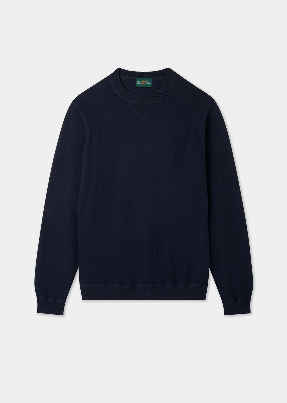 Men's Cotton Merino Crew Neck Sweatshirt Jumper in Dark Navy