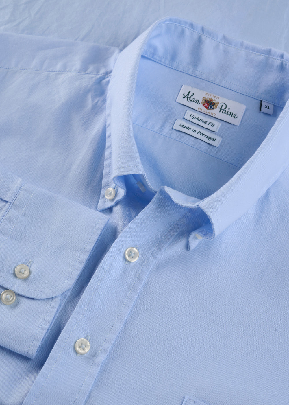 Men's Oxford Cotton Long Sleeve Shirt in Blue