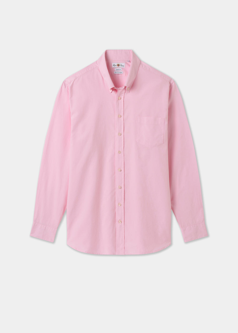 Men's Oxford Cotton Long Sleeve Shirt in Pink