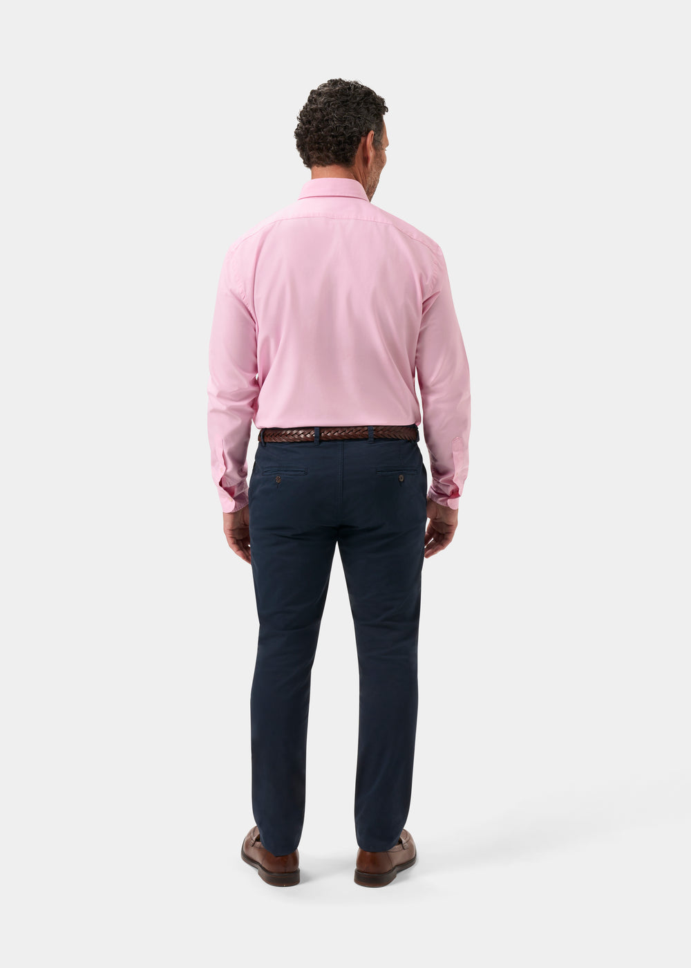 Men's Oxford Cotton Long Sleeve Shirt in Pink