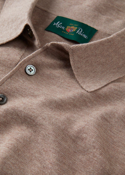 Men's Cotton Polo Shirt in Brown