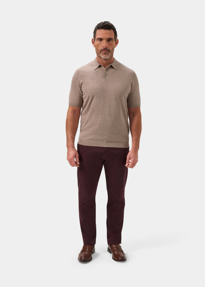 Men's Cotton Polo Shirt in Brown