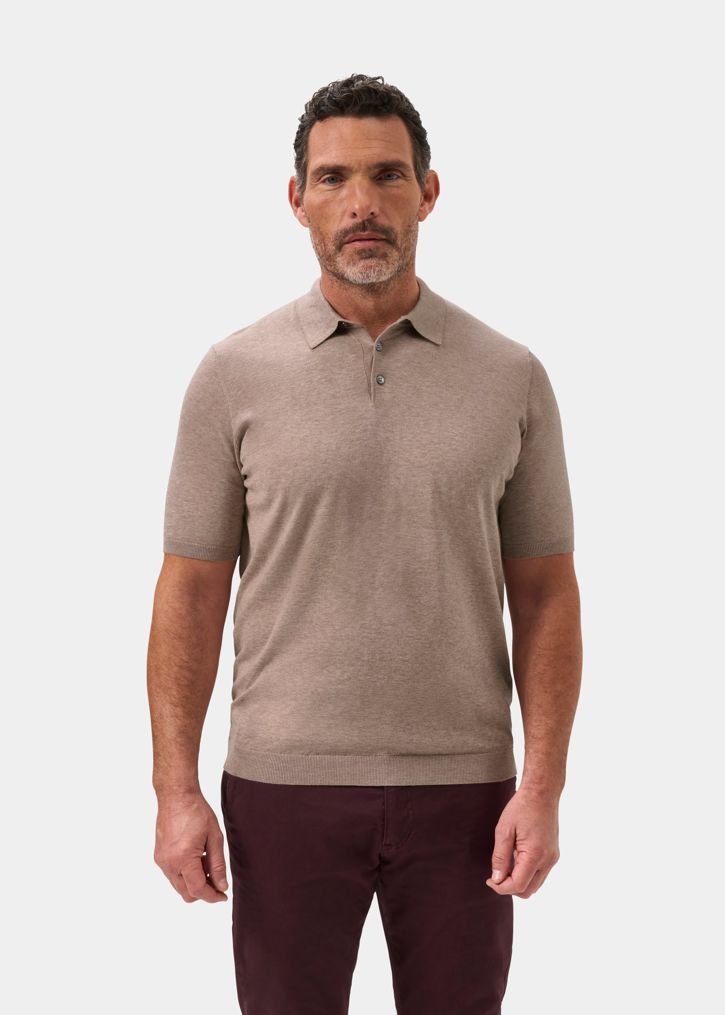 Men's Cotton Polo Shirt in Brown