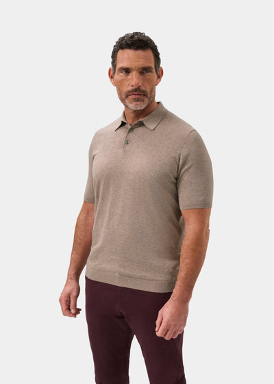 Men's Cotton Polo Shirt in Brown