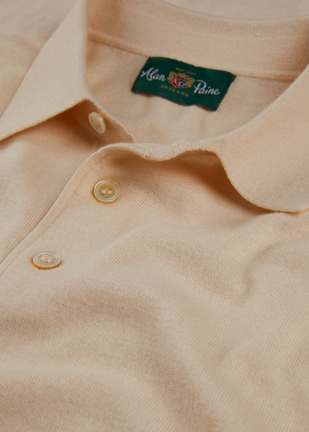 Men's Cotton Polo Shirt in Cream