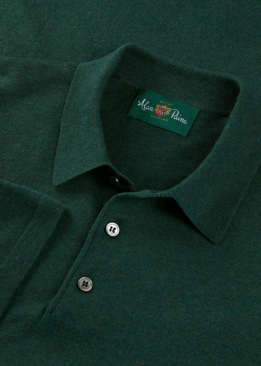 Men's Cotton Polo Shirt in Dark Green