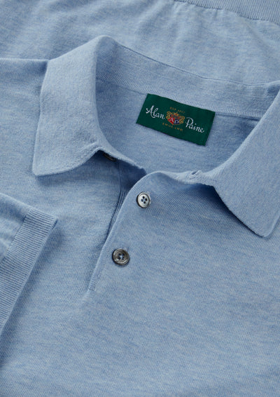 Men's Cotton Polo Shirt in Light Blue