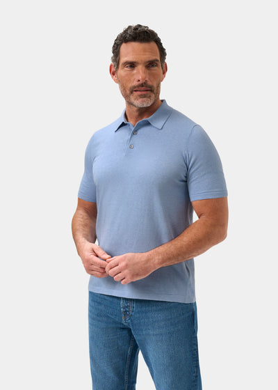 Men's Cotton Polo Shirt in Light Blue