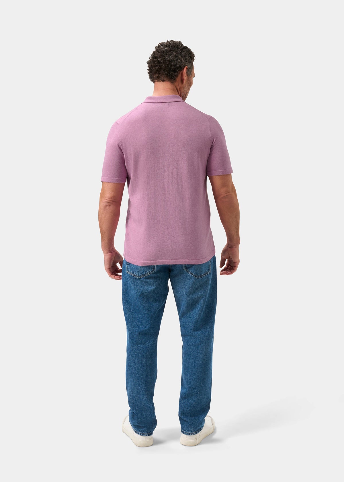 Men's Cotton Polo Shirt in Light Purple