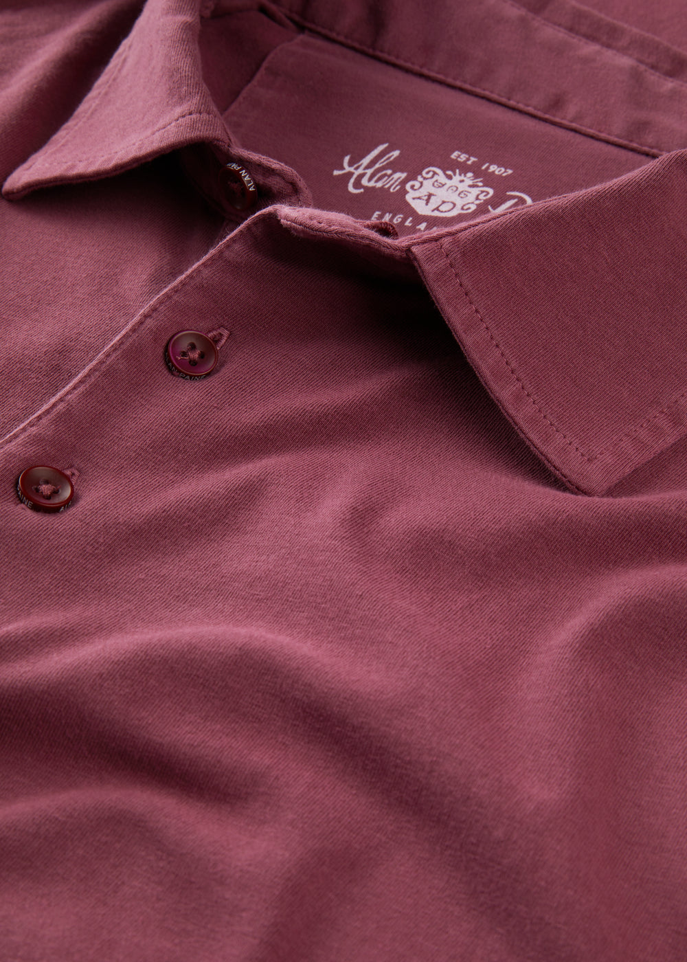 Mens Cotton Long Sleeve Polo Shirt in Red