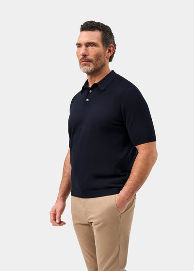 Men's Cotton Polo Shirt in Navy