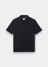 Hayling Men's Open Collar Polo In Black