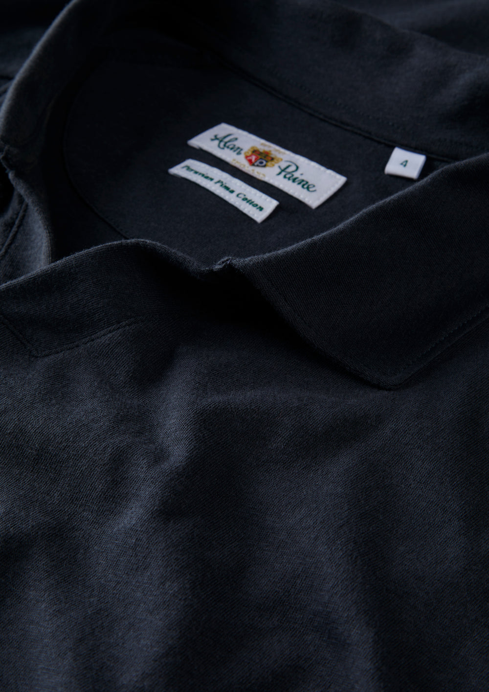 Men's Cotton Open Collar Polo Shirt in Navy