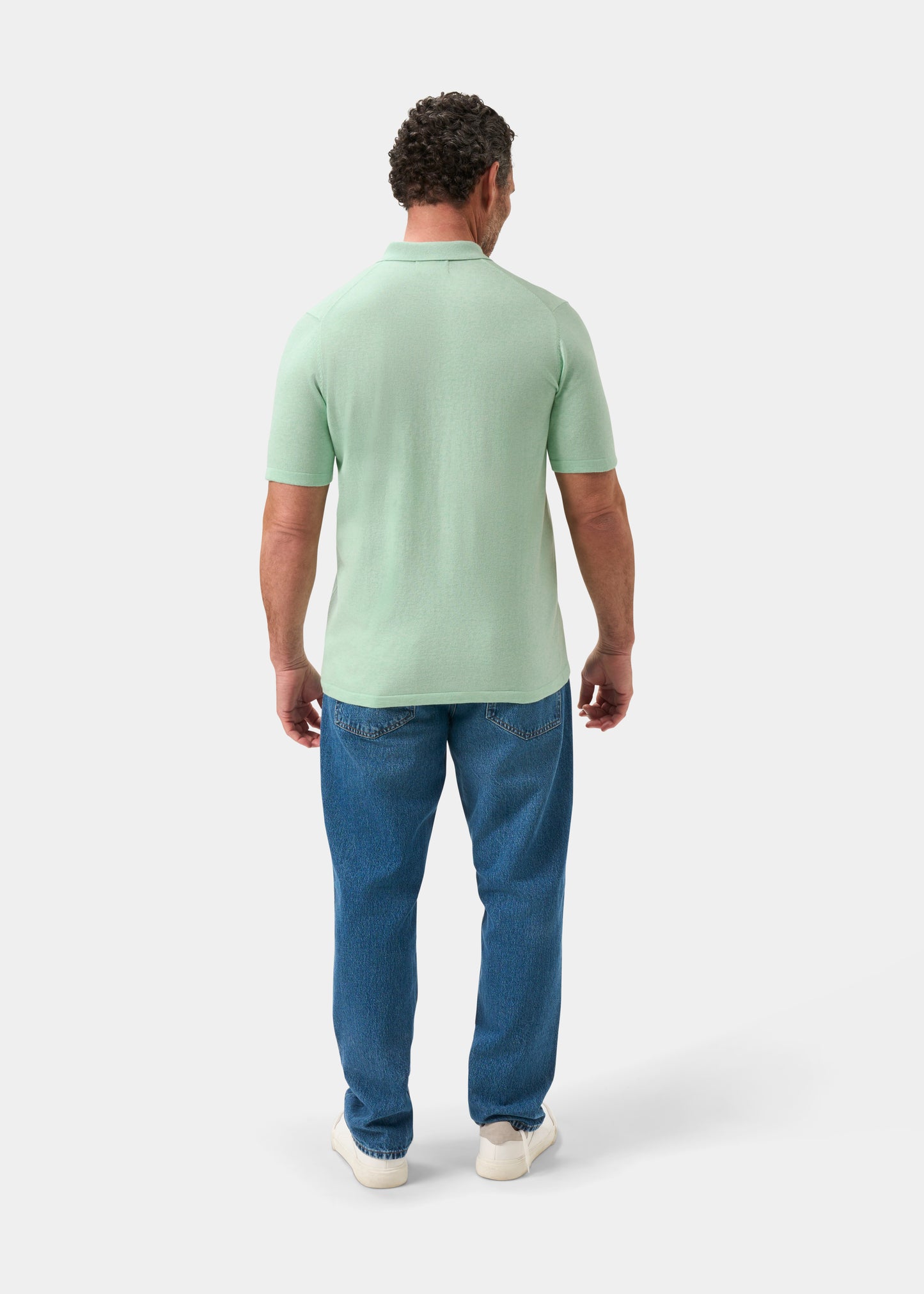 Men's Cotton Polo Shirt in Pale Green
