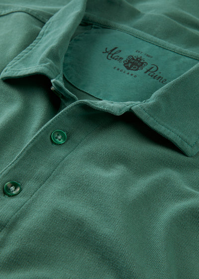 Men's Pique Cotton Polo Shirt in Green