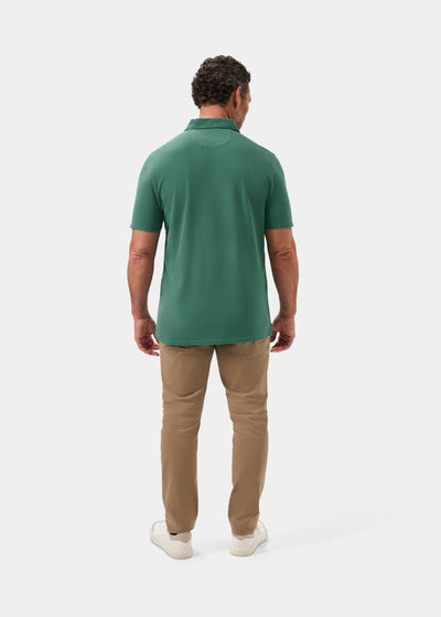 Men's Pique Cotton Polo Shirt in Green
