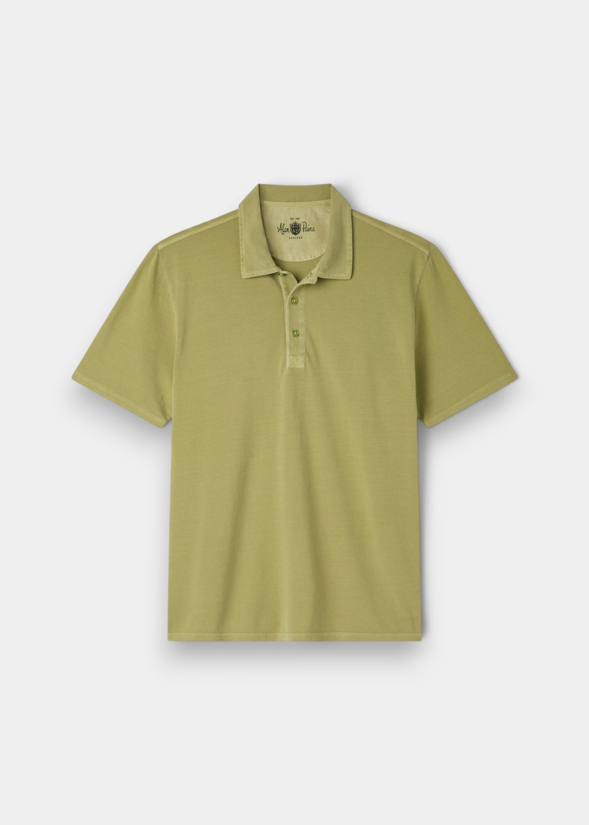 Weymouth Pure Cotton Washed Effect Polo Shirt In Pistachio - Regular Fit