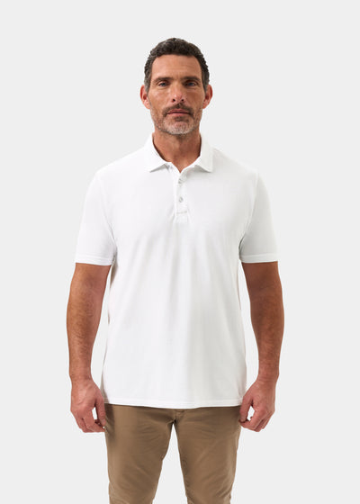 Men's Pique Cotton Polo Shirt in White