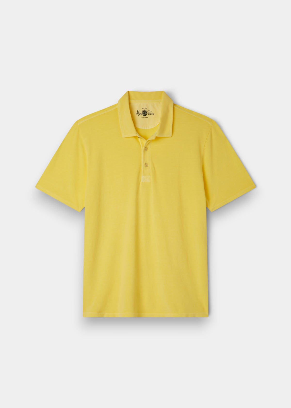 Weymouth Pure Cotton Washed Effect Polo Shirt In Lemon - Regular Fit