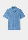 Men's Cotton Revere Collar Shirt in Blue