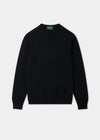 Men's Geelong Wool Crew Neck Jumper in Black