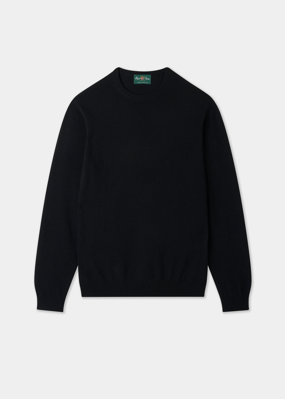 Men's Geelong Wool Crew Neck Jumper in Black