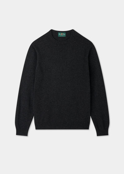 Men's Geelong Wool Crew Neck Jumper in Charcoal