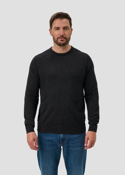 Brisbane Geelong Wool Jumper in Charcoal - Regular Fit