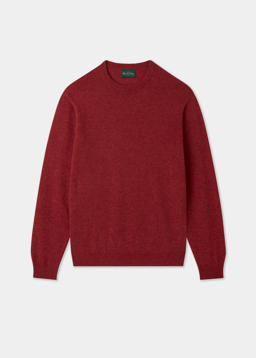 Men's Geelong Wool Crew Neck Jumper in Poppy Melange