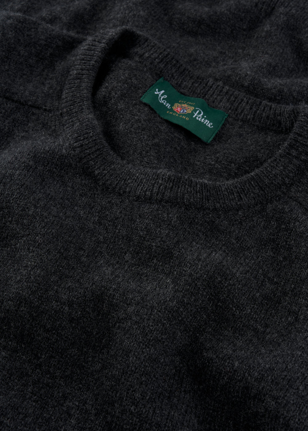 Men's Lambswool Crew Neck Jumper in Charcoal