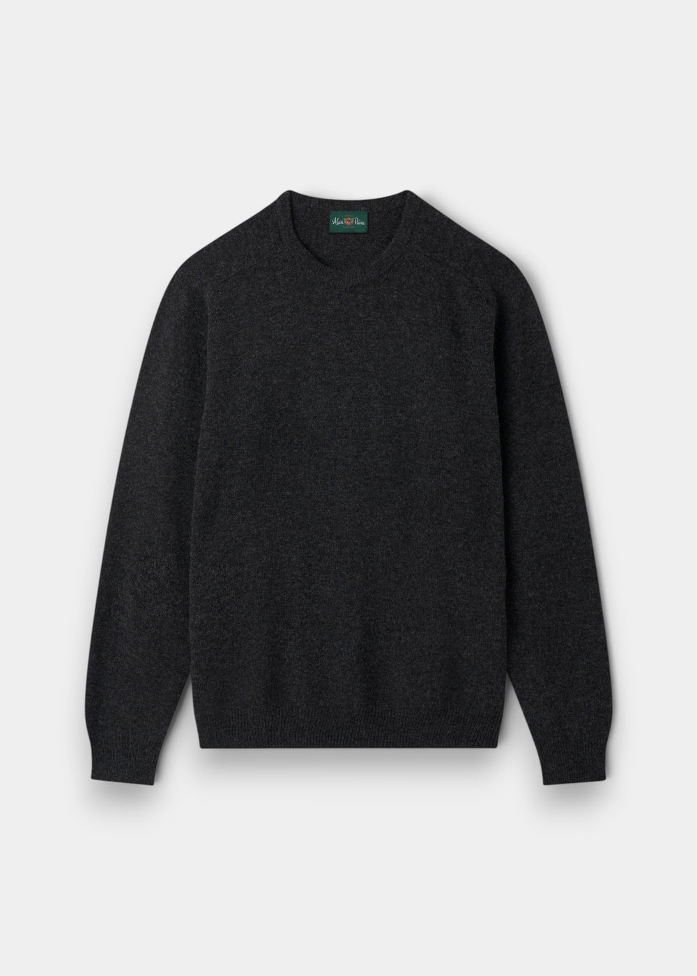 Dorset Lambswool Crew Neck Jumper in Charcoal, classic fit, shown flat on a light background.