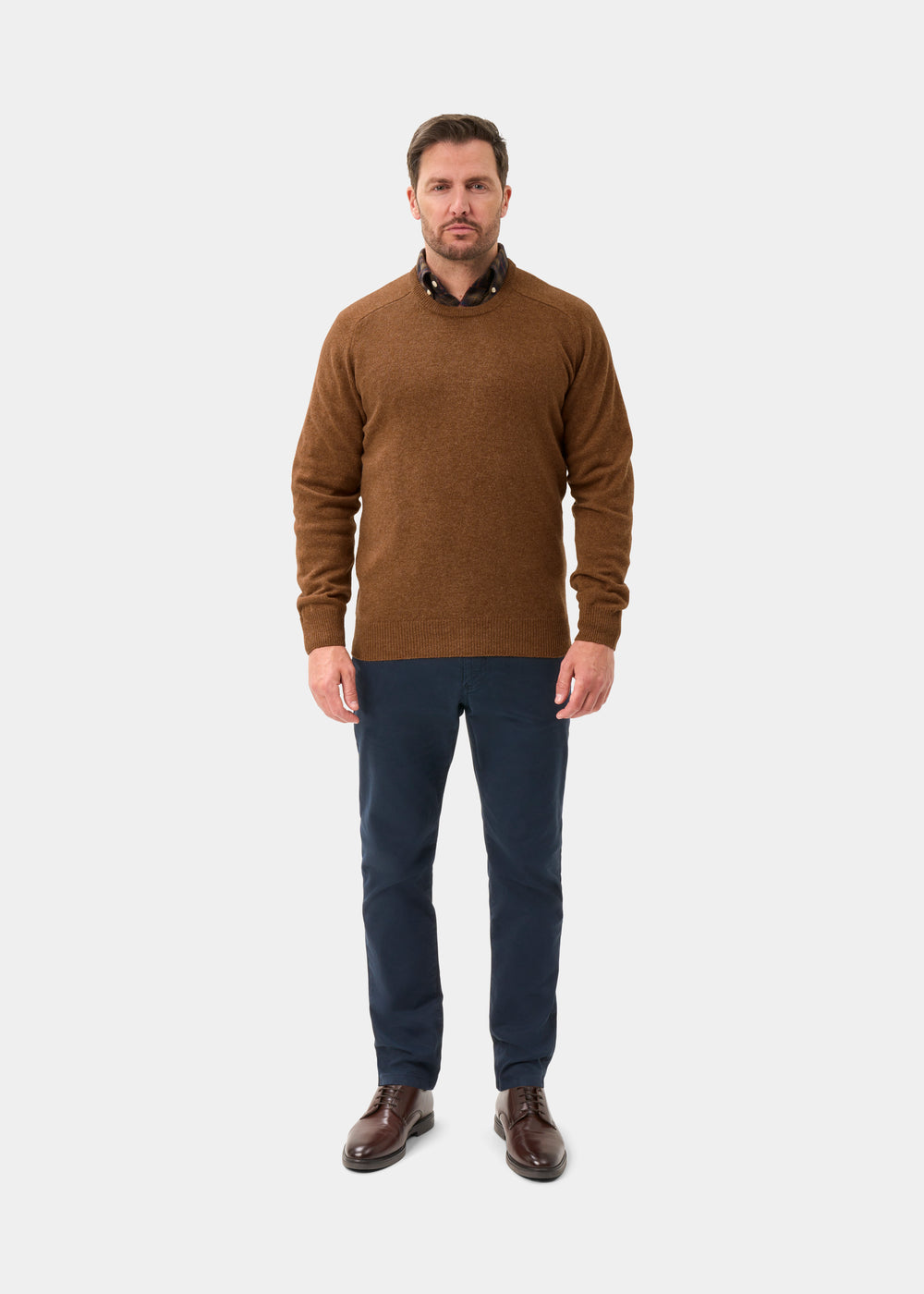 Men's Lambswool Crew Neck Jumper in Driftwood