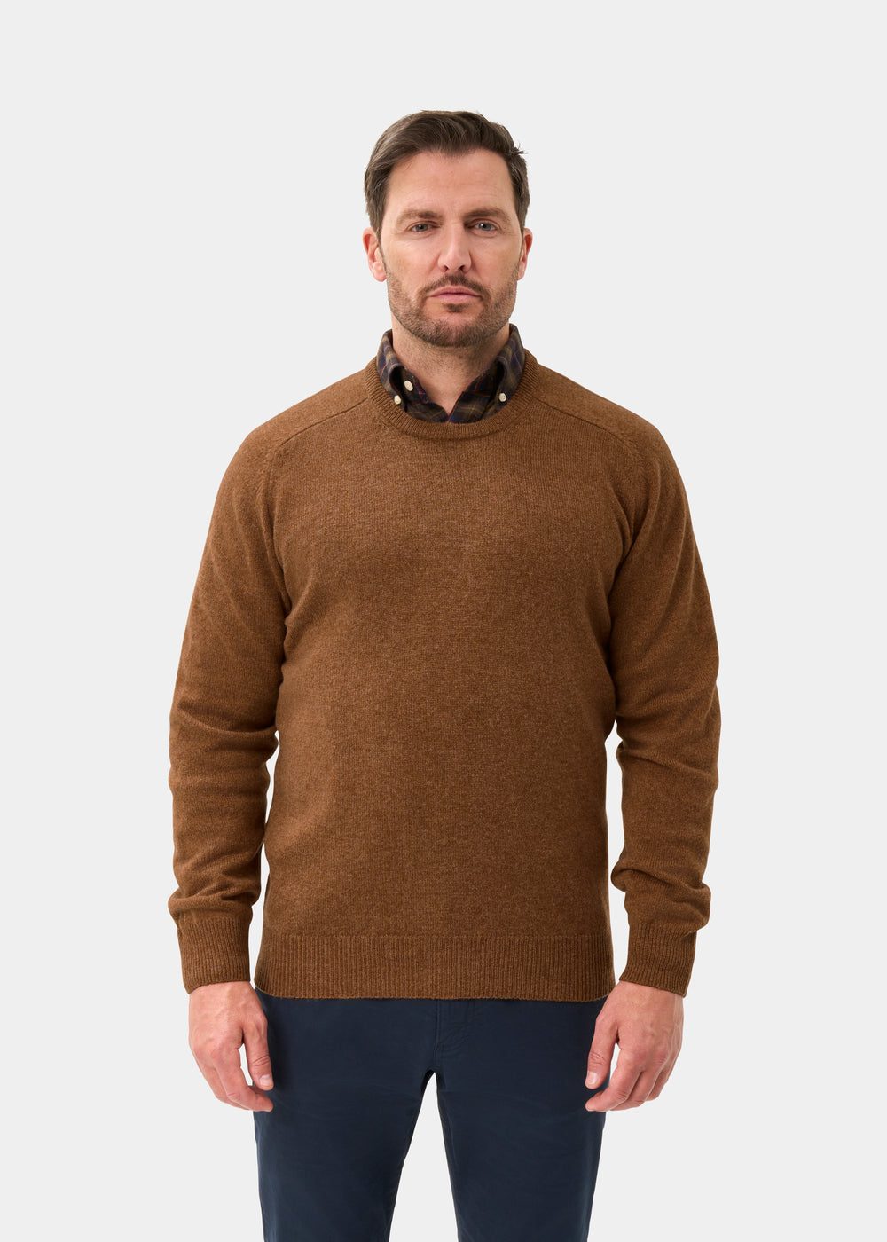 Men's Lambswool Crew Neck Jumper in Driftwood