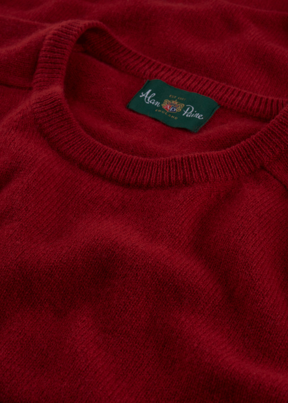 Men's Lambswool Crew Neck Jumper in Dubonnet