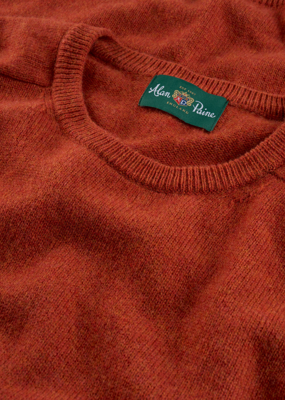 Men's Lambswool Crew Neck Jumper in Ember