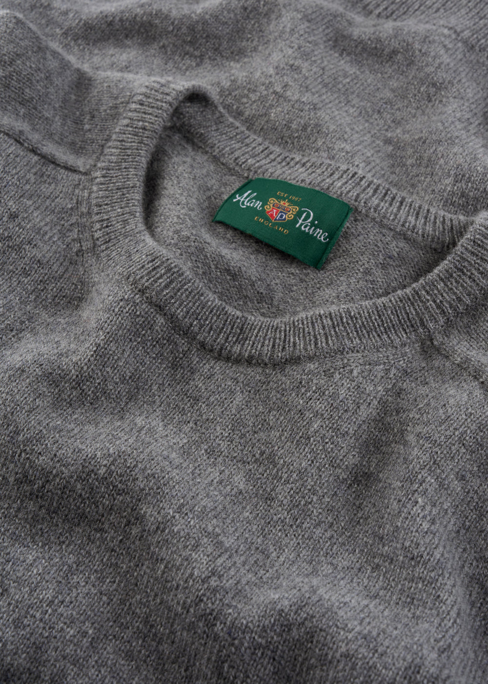 Men's Lambswool Crew Neck Jumper in Grey Mix