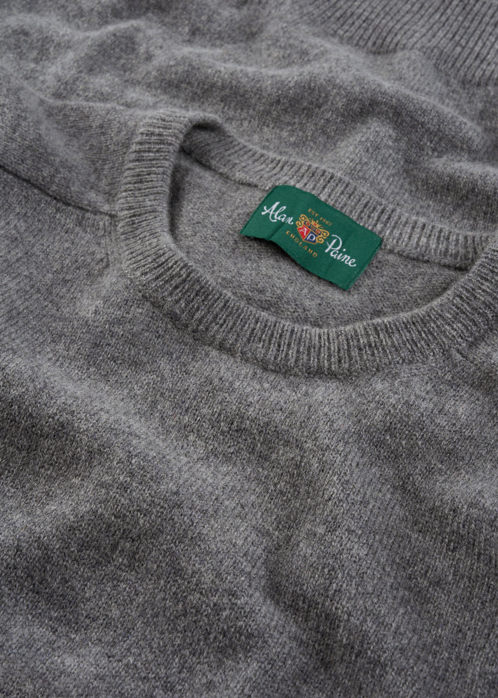 Men's Lambswool Crew Neck Jumper in Grey Mix