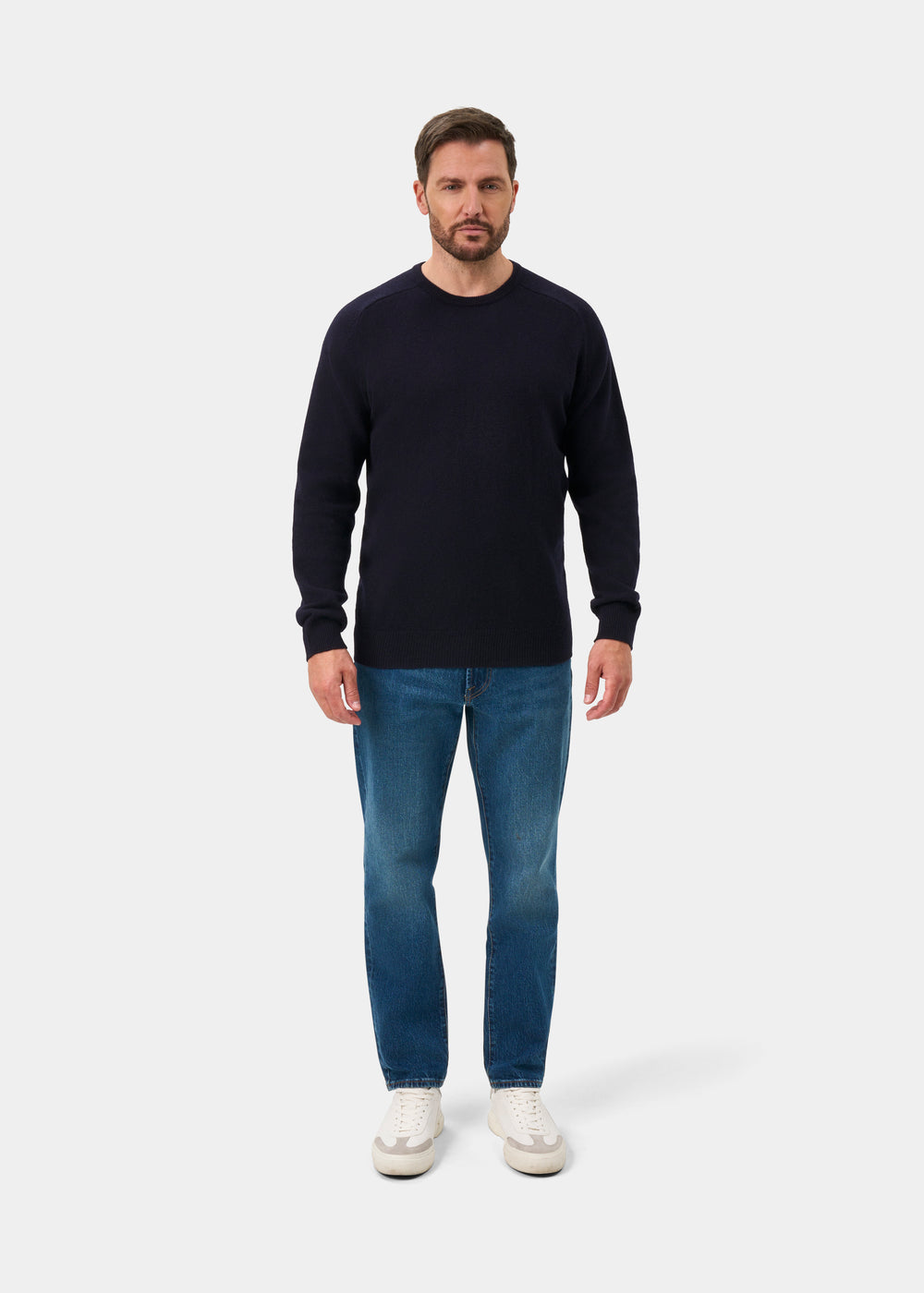 Dorset Men's Lambswool Jumper in Navy - Classic Fit